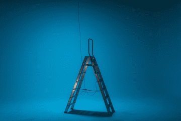 a step ladder in an empty room