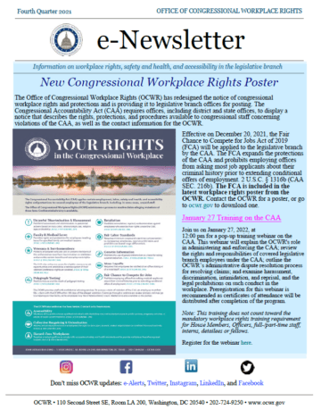 Cover page of an e-newsletter