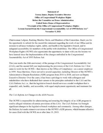 Page of a typed statement