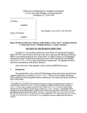 First page of a legal decision