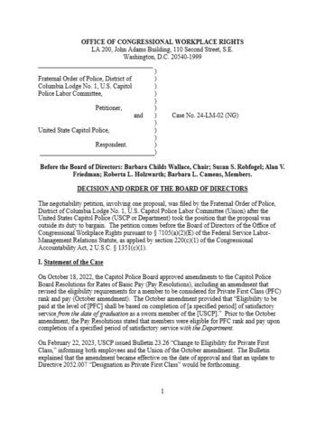 Front page of a legal document